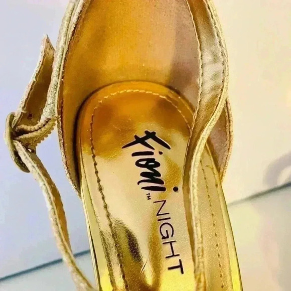 Fioni Night Gold Pumps Glam Festive Formal - Picture 4 of 9